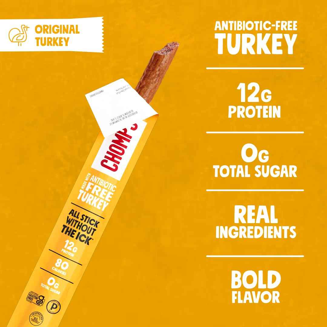 Chomps Jerky Snack Sticks Keto Paleo Whole30 Approved Gluten Free 1.15oz