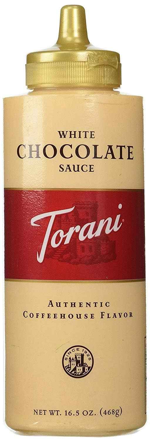 Torani White Chocolate Puremade Sauce, Kosher, Gluten Free & Non-GMO, 16.5 Ounce (Pack of 4)