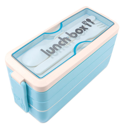 Iteryn Bento Box Lunch Box, 3 Layers Stackable Lunch Containers with Compartments - Leakproof Meal Prep Containers