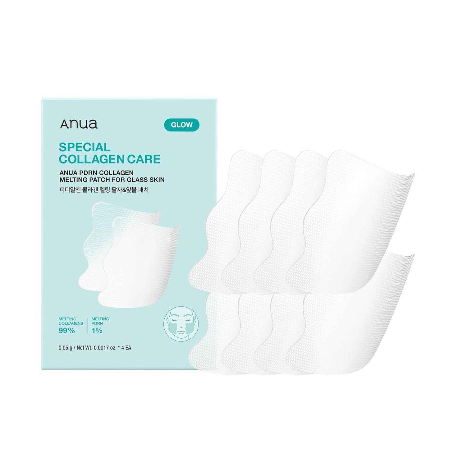 ANUA Salmon DNA PDRN Collagen Melting Patch for Glass skin, Smile Line Patches, Wrinkle Patches, Melting Thin Collagen Patch, Firming for Fine Lines, Glow, Korean Skincare, 2 Pairs x 4EA, Patch Only