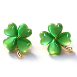St Patricks Day Earrings for Women, Trendy Statement Four Leaf Clover Shamrock Earrings Stud, St Patricks Day Outfits & Shirt Accessories for Women