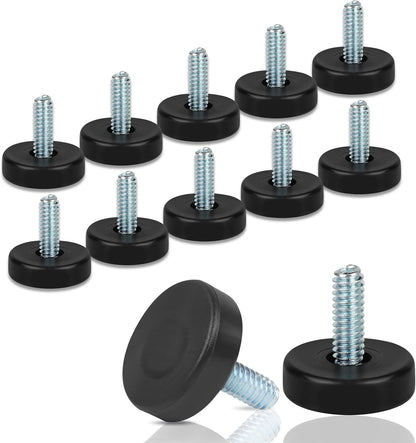 1/4"_Thread_Furniture_Feet_Levelers,_12_PCS_Adjustable_Furniture_Feet_Threaded_Screw_in,_Leveling_Feet_Screw_On_Furniture_Glide_Leveling_for_Table,_Cabinets,_Chairs,_Stool_Legs