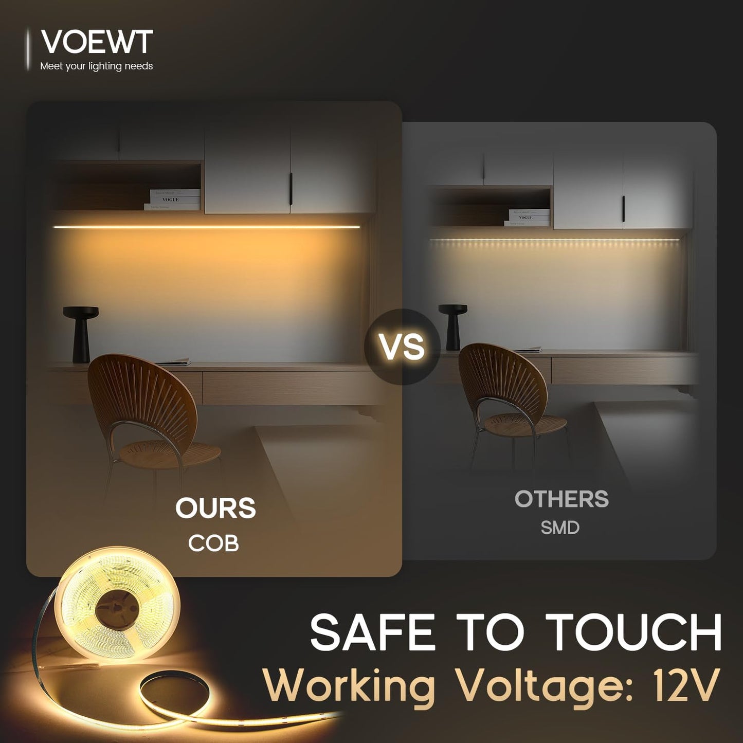 COB_LED_Strip_Lights_Daylight_White/Warm_White/Neutral_White_16.4ft/32.8ft_High_CRI_95Ra+_Super_Bright,Flexible_Tape_Lights_for_Bedroom,Mirror,Kitchen_Cabinet,_Living_Room(Power_Supply_Not_Included)