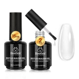 Beetles Builder Gel HEMA-Free-Sheer Breeze for Building Apex Strengthening Thickening Extension DIY Salon at Home for Beginner Sensitive Nails,Clear Builder Nails Gel Kit,UV Lamp Needed