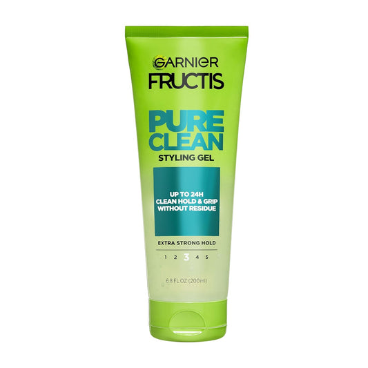 Garnier_Fructis_Pure_Clean_Styling_Hair_Gel,_Extra_Strong_Hold_for_Up_to_24HRs,_Non-Flaking,_Non-Sticky_Formula_with_Aloe_Extract,_Made_for_All_Hair_Types,_6.8_fl_oz_(Packaging_May_Vary)