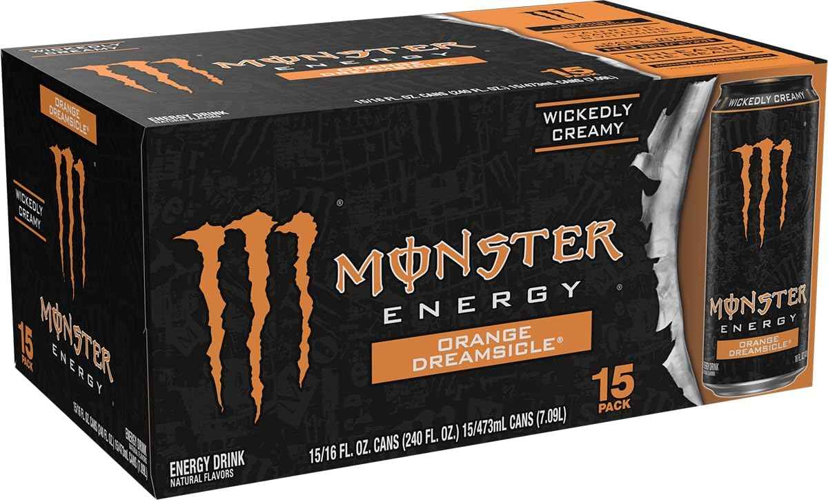 Monster Energy Orange Dreamsicle, Energy Drink, 16 Ounce (Pack of 15)