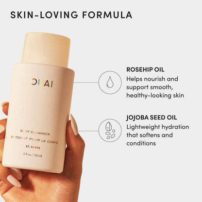 OUAI Body Cleanser, Foaming Body Wash with Jojoba Oil and Rosehip Oil to Hydrate, Nurture, Balance and Soften Skin - Paraben, Phthalate and Sulfate Free Skin Care Products
