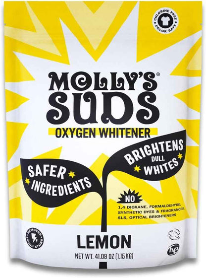 Molly's Suds Oxygen Whitener | Powerful Bleach Alternative, Chlorine Free & Color Safe | Brightens Whites and Removes Stains