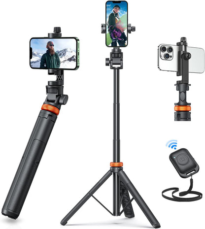 EUCOS_62"_Phone_Tripod,_Tripod_for_iPhone_&_Selfie_Stick_with_Remote,_Extendable_Cell_Phone_Stand_&_Ultimate_Phone_Holder,_Solidest_Phone_Stand_Compatible_with_iPhone/Android