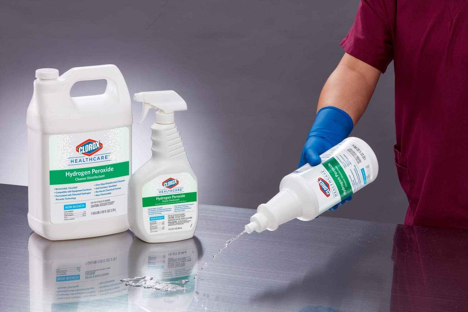 Clorox Healthcare Hydrogen Peroxide Cleaner Disinfectant, Bleach Free, 32 Fluid Ounces (Package May Vary)