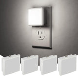 JandCase Night Lights Plug into Wall 2 Pack, Plug in Night Light with Dusk-to-Dawn Light Sensor,  Warm White/Daylight/Red/Amber/Blue White 0.3W, LED Nightlight for Bathroom, Adult, Hallway