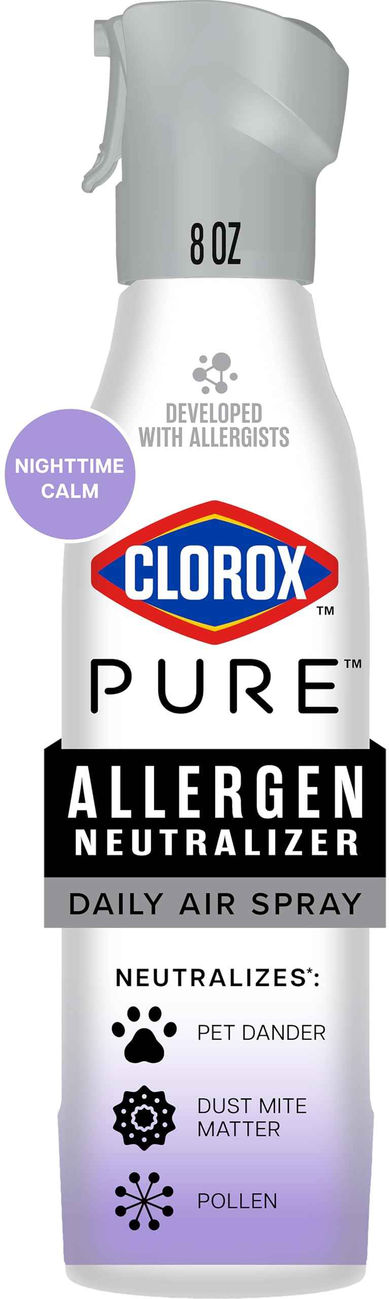 Clorox PURE Allergen Neutralizer Daily Air Spray, Nighttime Calm, 8 Ounces