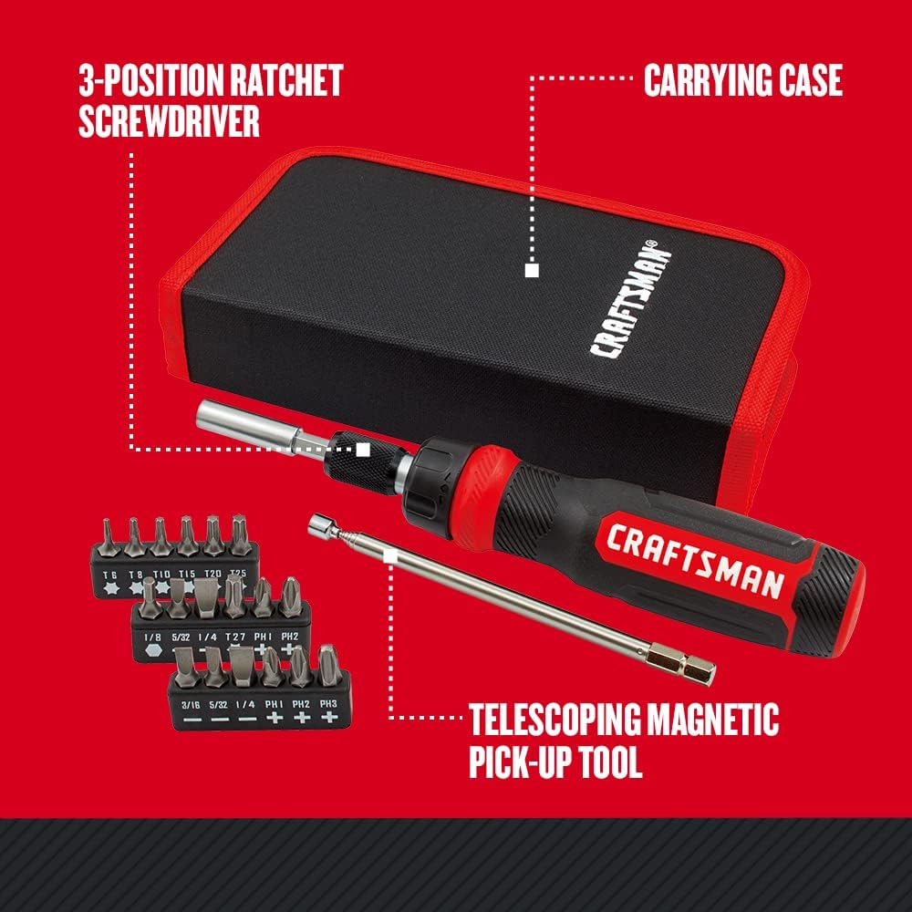 CRAFTSMAN_Ratcheting_Screwdriver,_Multibit_Set,_26-Piece_(CMHT68001)