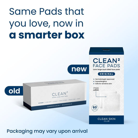 Clean_Skin_Club_Clean²_Pads_2.0_[New_&_Improved_Edges]_Guaranteed_Not_to_Shed_&_Tear_Face_Pads,_Unique_Triple_Layers,_Textured_&_Ultra_Soft_Side,_Organic_Disposable_Cotton,_Pair_with_Makeup_Remover