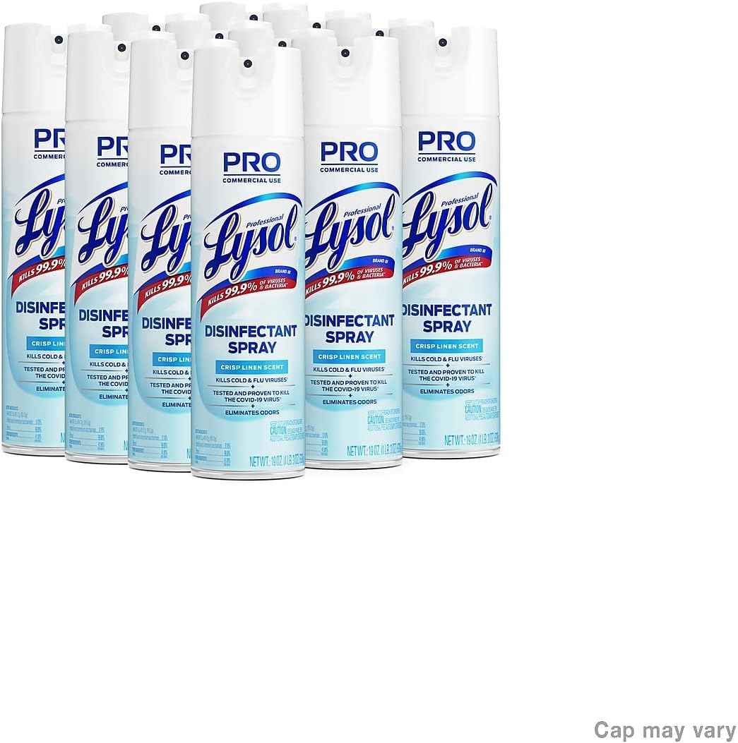 Lysol Disinfectant Spray, Household Essential Cleaning Supplies, Multi-Purpose Room Spray, Antibacterial Sanitizer Spray, Upholstery Deodorizer, Home and Bathroom