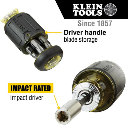 Klein_Tools_32308_Multi-bit_Stubby_Screwdriver,_Impact_Rated_8-in-1_Adjustable_Magnetic_Tool_with_Phillips,_Slotted,_Square_and_Nut_Driver