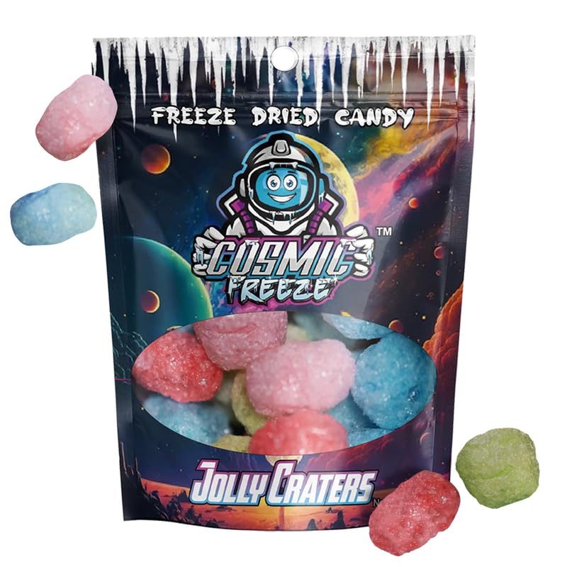 Cosmic Freeze Jolly Craters Freeze Dried Candy, Crunchy Freeze Dry Candy for Mix-In Snacks, Gluten-Free, Made in USA, 1.0 Oz