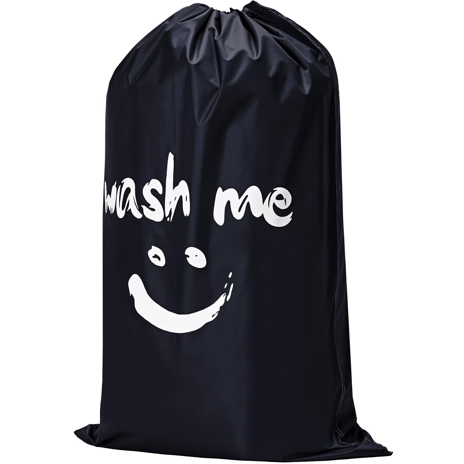 HOMEST XL Wash Me Travel Laundry Bag, Dirty Clothes Organizer, Large Enough to Hold 4 Loads of Garments, Easy Fit a Hamper or Clothing Basket, Black