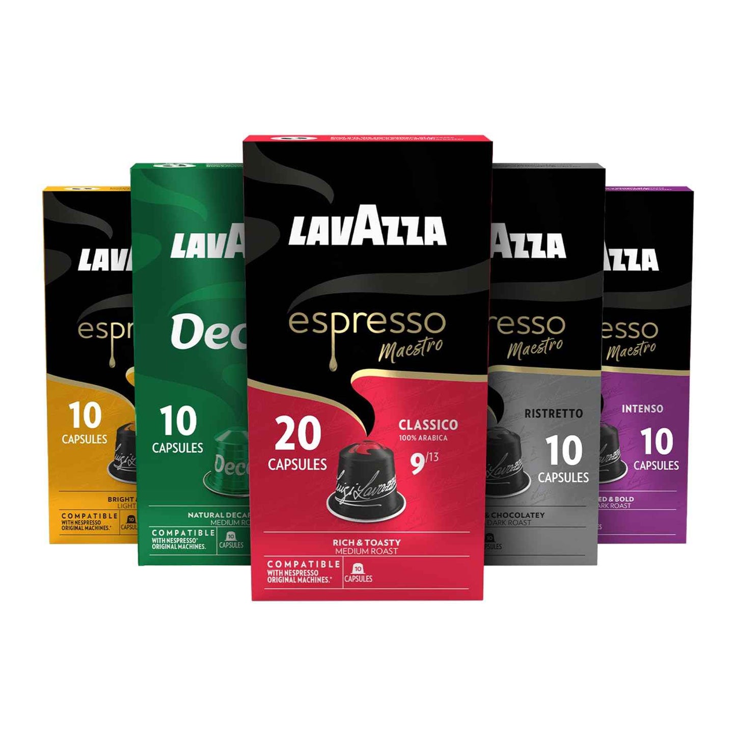 Lavazza Espresso Maestro Aluminum Capsules Compatible with Nespresso* Original Machines, Dark Espresso Roast, Arabica and Robusta Blend