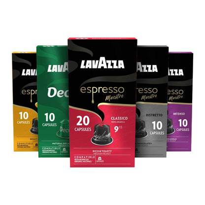 Lavazza Espresso Maestro Aluminum Capsules Compatible with Nespresso* Original Machines, Dark Espresso Roast, Arabica and Robusta Blend