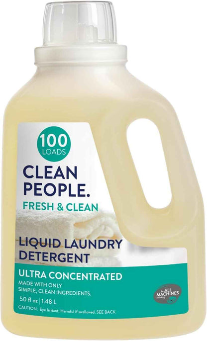 The Clean People Liquid Laundry Detergent - Recyclable Packaging, Stain Fighting - Ultra Concentrated, Laundry Soap