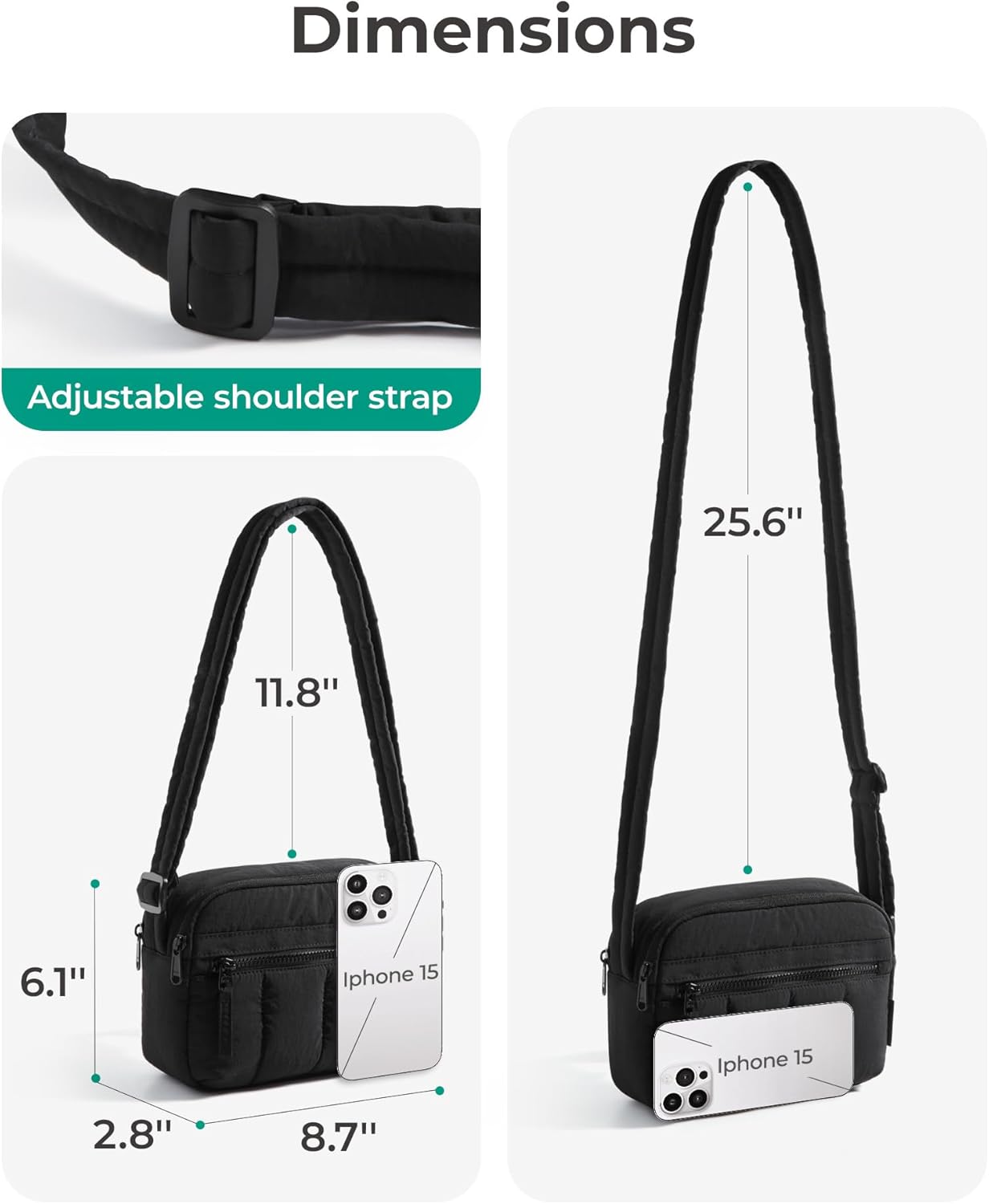BAGSMART_Cross_Body_Purse,_Mini_Crossbody_Bags_for_Women_Travel_Purse,_Puffy_Shoulder_Handbag_Wallet_with_RFID_Blocking_Slots,_Black-small