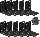 Black Stainless Steel Shelf Bracket,Joint Right Angle Bracket,L Shape Heavy Duty Metal Corner Brace Shelf Supporter for Wood Aufuga (Black_1.5x1.2x1.2inch, 16pcs)