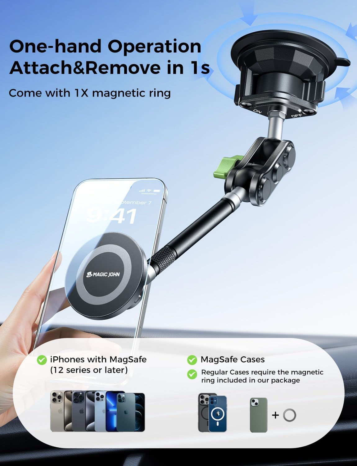 MAGIC_JOHN_Magnetic_Car_Phone_Holder_[Strong_Suction&Strong_Magnetic]_360°_Adjustable_Car_Phone_Mount_for_Windshield,_Ultra-Durable_Metal,_Suction_Cup_Car_Phone_Mount_for_iPhone_Samsung_All_Smartphone