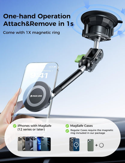 MAGIC_JOHN_Magnetic_Car_Phone_Holder_[Strong_Suction&Strong_Magnetic]_360°_Adjustable_Car_Phone_Mount_for_Windshield,_Ultra-Durable_Metal,_Suction_Cup_Car_Phone_Mount_for_iPhone_Samsung_All_Smartphone