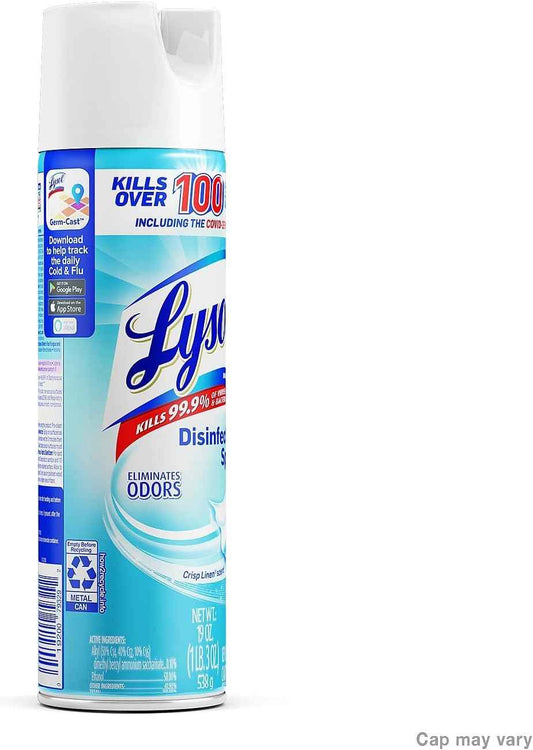 Lysol Disinfectant Spray, Household Essential Cleaning Supplies, Multi-Purpose Room Spray, Antibacterial Sanitizer Spray, Upholstery Deodorizer, Home and Bathroom