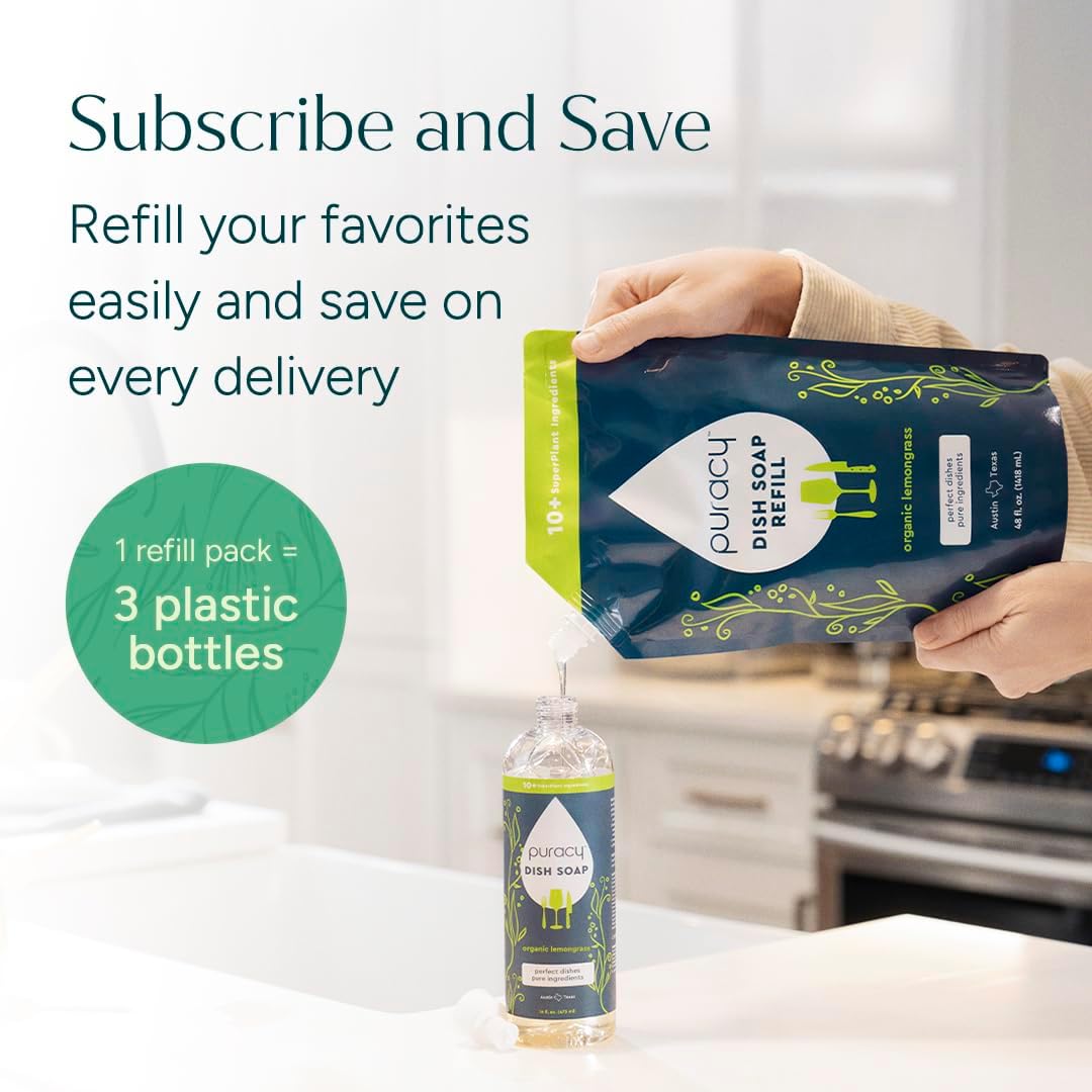 Puracy_Natural_Dish_Soap_Refill_-_Skin-Softening_Plant-Based_Liquid_Dishwashing_Detergent_Soap,_Clean-Rinsing_Water-Sheeting_Formula_(Organic_Lemongrass,_48_fl_oz)