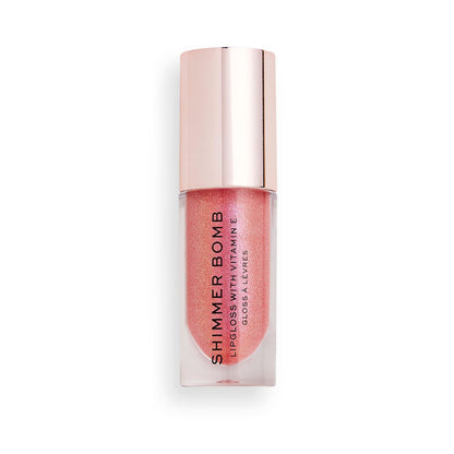 Revolution Shimmer Bomb Lip Gloss, Lip Tint Infused With Vitamin E, Shimmery Finish, Comes In 6 Colors, Daydream