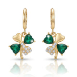 St Patricks Day Earrings for Women Irish Holiday Shamrock Clover Green Heart Hoop Earrings St. Patrick's Day Accessories Lucky Four Leaf Dangle Earring Decorations Good Luck Jewelry Gift