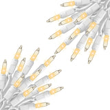 Minetom Clear Christmas Lights Set 100 Count 25 Feet Incandescent Bulb Mini String Lights for Indoor Christmas Tree Garland Birthday Wedding Party Festival Decoration, White Wire