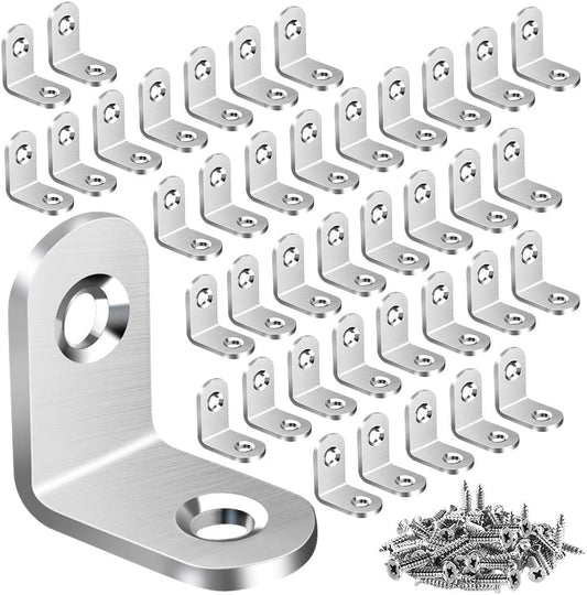 40PCS_L_Bracket_Corner_Brace,_Stainless_Steel_L_Brackets_for_Shelves,_Metal_Corner_Bracket,_Small_Right_Angle_Brackets_for_Wood_Furniture_Chair_Drawer_Cabinet_with_80PCS_Screws_(0.79_x_0.79_inch)