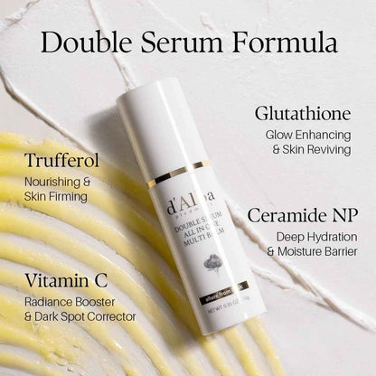d'alba Piedmont White Truffle Double Serum All-in-one Multi Balm, Stick Balm, Vegan Skincare with Vitamin C and Vegan Collagen, 3-in-1 Anti Wrinkle, Eye Treatment, Dark Spot Remover
