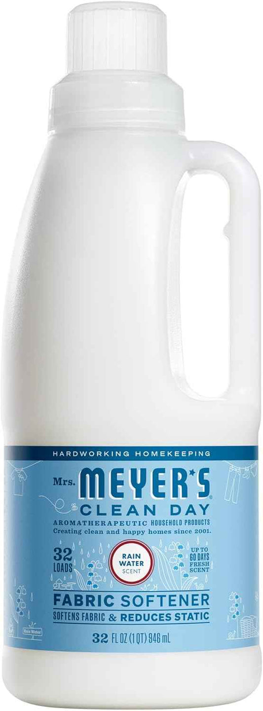 MRS. MEYER'S CLEAN DAY Liquid Fabric Softener, Infused with Essential Oils, Paraben Free, Rain Water Scent