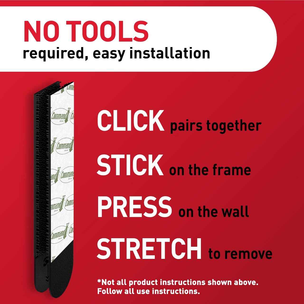 Command 15 lb Large  Picture Hanging Strips, Damage-Free Hangers for Picture Frames, No Tools Required, Great for Home Room Wall Decor, Black Adhesive