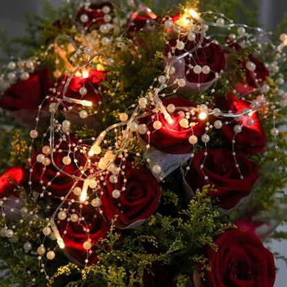 OVV_Christmas_Decorations_13FT_Pearl_Garland_String_Lights_40LED_Festive_Lighted_Berry_Beaded_Indoor_Xmas_Decor_Warm_Lights_for_Bedroom_Mantel_Wedding_Party_Battery_Operated