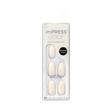 KISS imPRESS No Glue Mani Press On Nails, Pink, Medium Size, Coffin Shape, Includes 30 Nails, Prep Pad, Instructions Sheet, 1 Manicure Stick, 1 Mini File