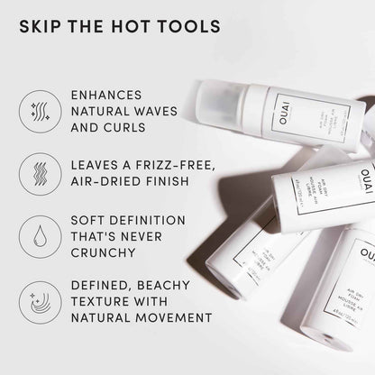 OUAI Air Dry Foam - Hair Mousse for Curly Hair & Beach Waves - Conditioning & Detangling With Kale and Carrot Extract - Paraben, Phthalate and Sulfate Free (4 Oz)