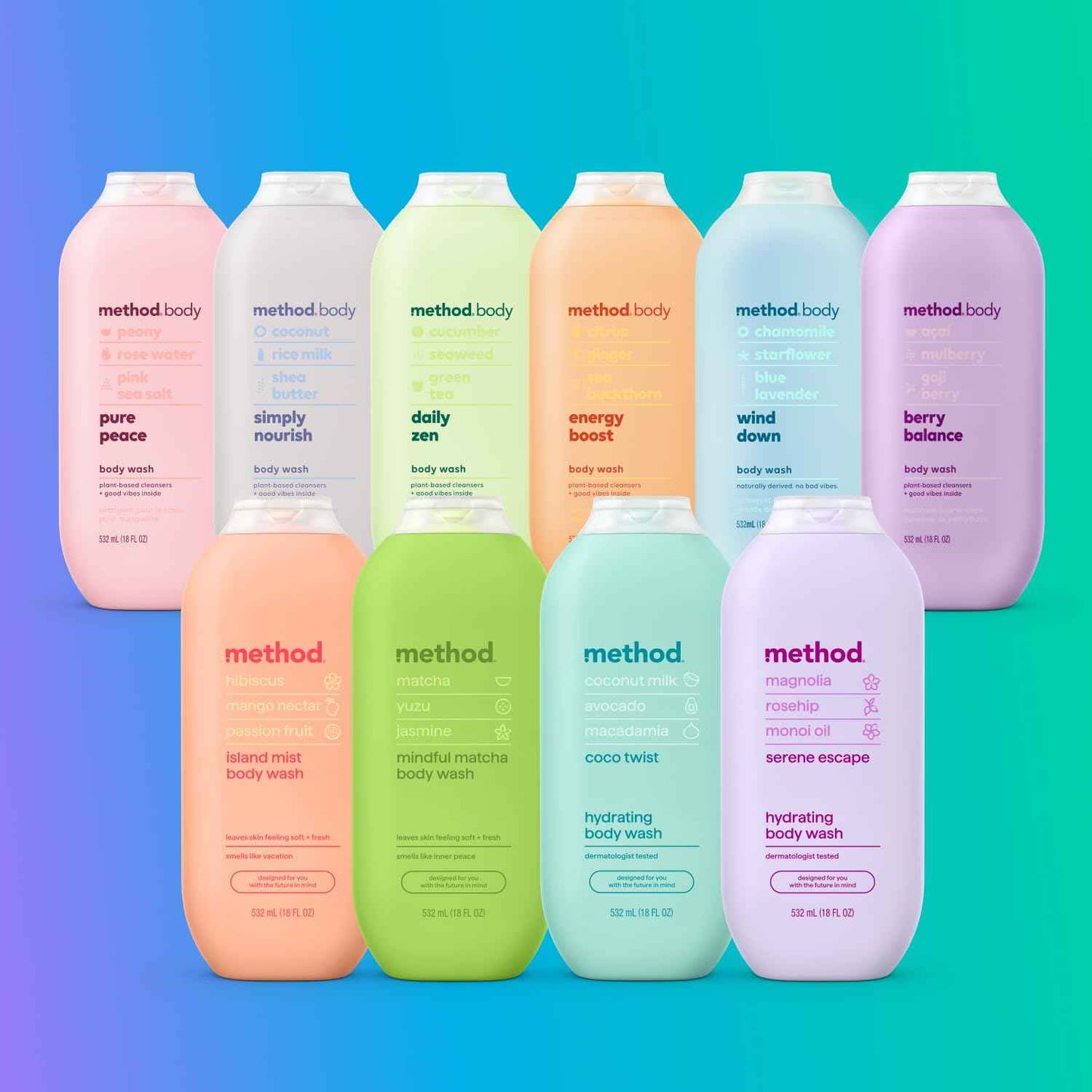 Method Body Wash, Paraben and Phthalate Free, 18 oz (Pack of 3)