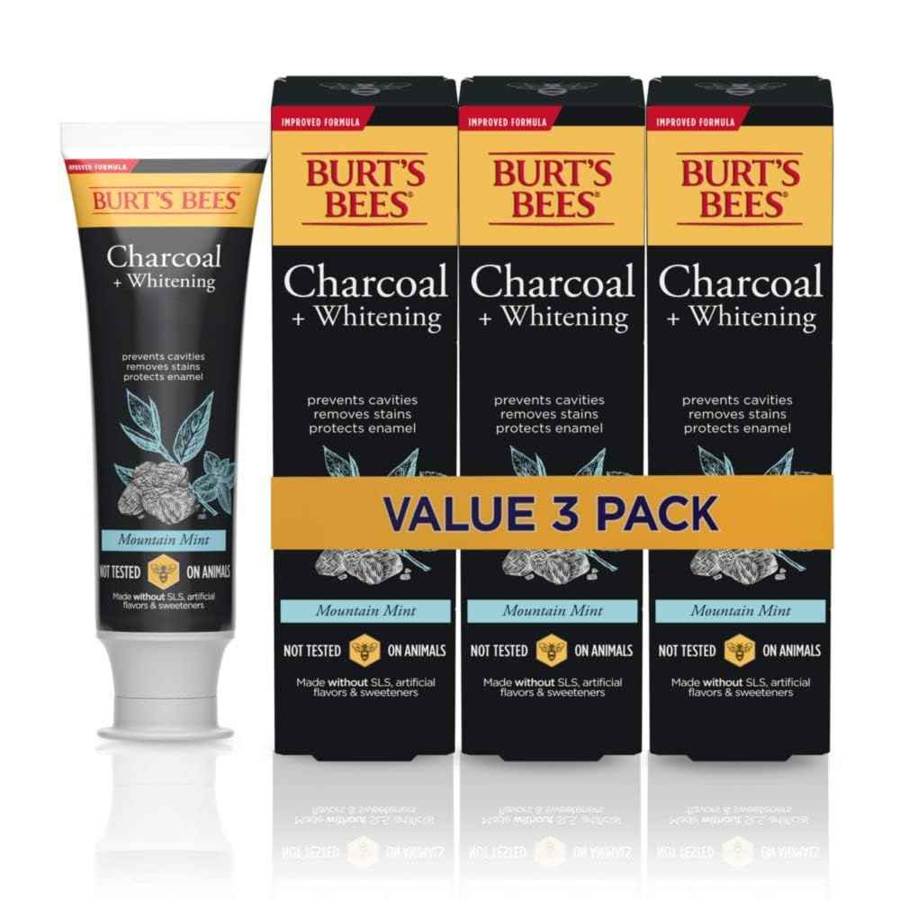 Burt's Bees Toothpaste, Natural Flavor, Charcoal with Fluoride Toothpaste