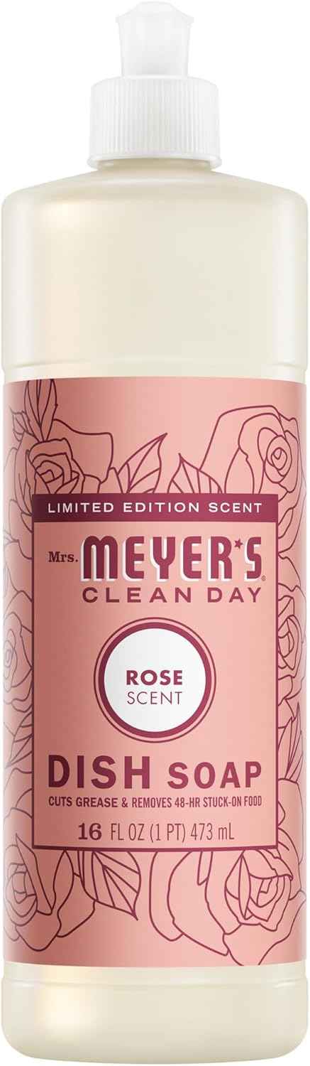 MRS. MEYER'S CLEAN DAY Liquid Dish Soap, Rose, 16 fl. oz