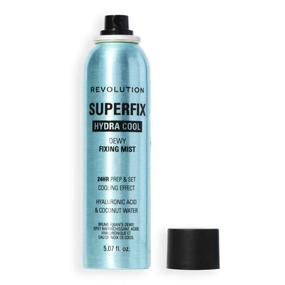 Revolution, Superfix Hydra Cool Prep + Fix Continuous Fixing Mist, Hydrating Face Spray for Makeup, Infused with Aloe Vera, Vegan & Cruelty Free, 5.7 oz