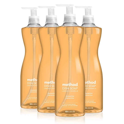 Method Gel Dish Soap, Clementine Scent, Tough on Grease & Stuck-on Food, Cruelty Free Formula, Made with Recycled Plastic
