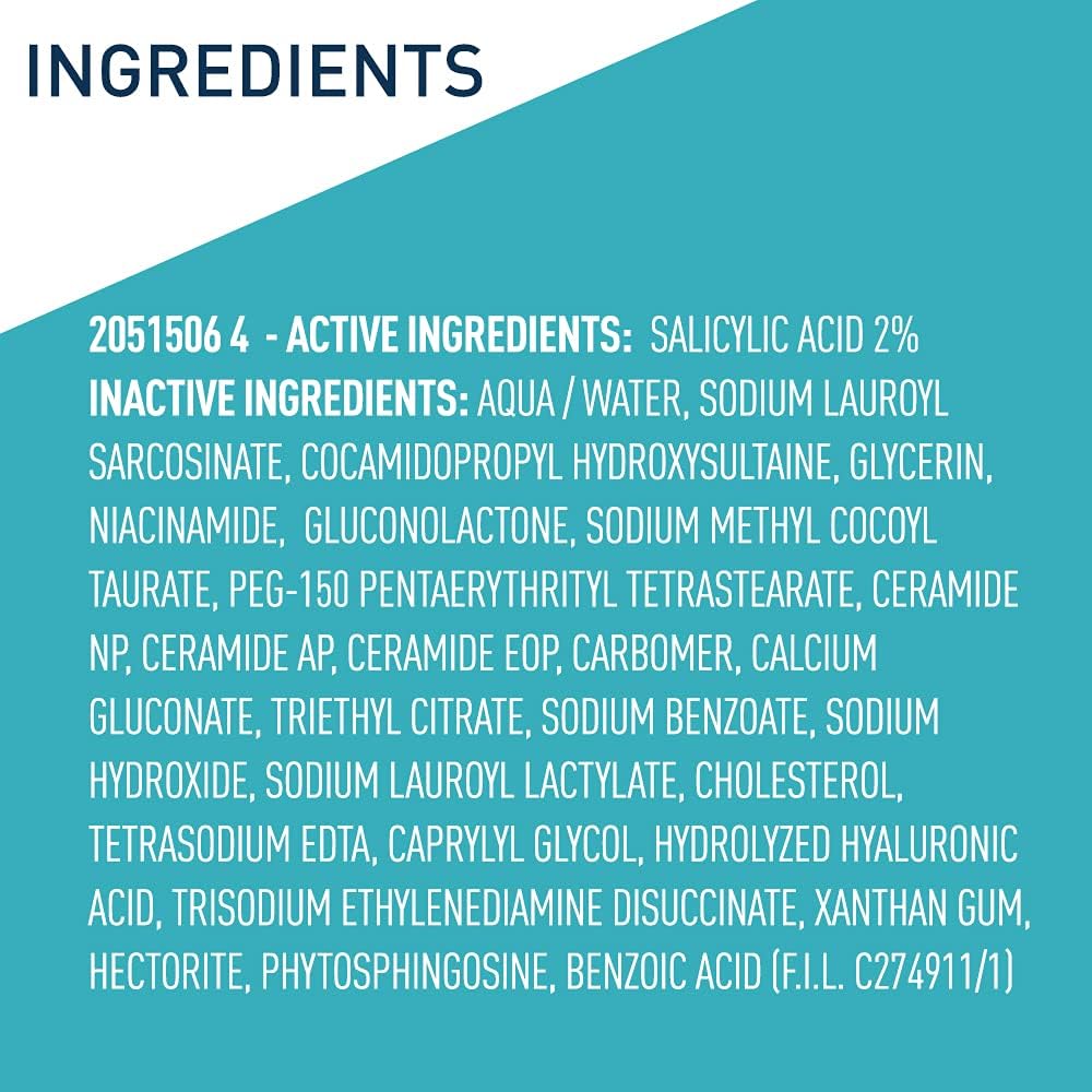 CeraVe_Acne_Treatment_Face_Wash,_Salicylic_Acid_Cleanser_with_Purifying_Clay,_Niacinamide,_and_Ceramides,_Pore_Control_and_Blackhead_Remover,_8_Ounce