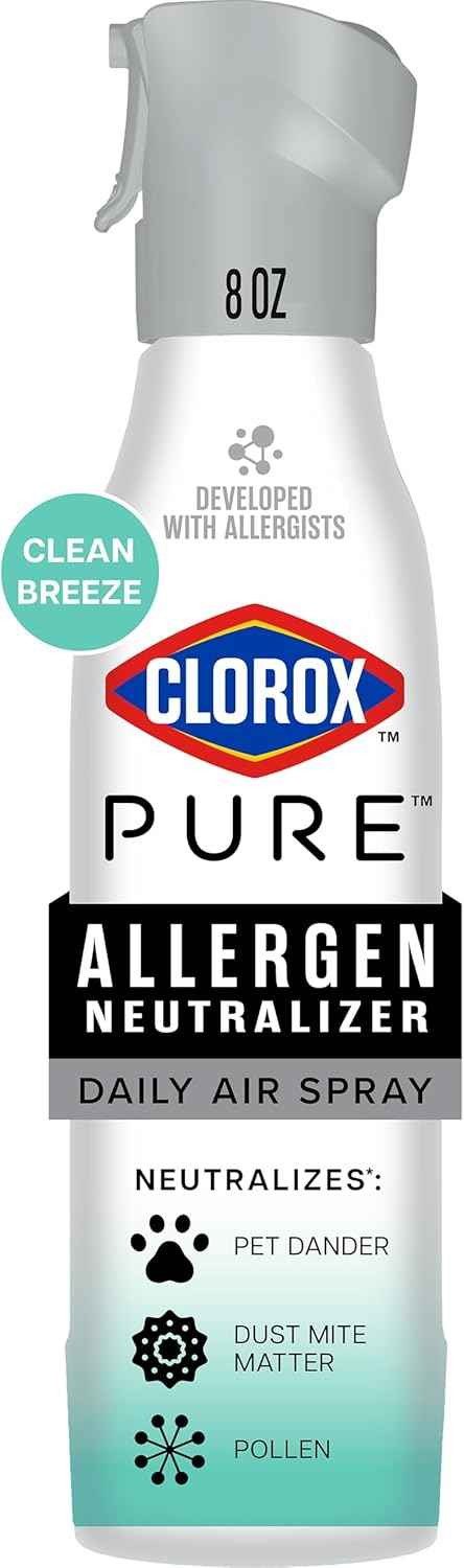 Clorox PURE Allergen Neutralizer Daily Air Spray, Clean Breeze, 8 Ounces