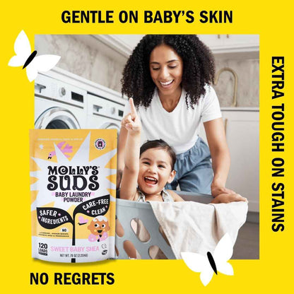 Molly's Suds Baby Laundry Detergent Powder | Removes Formula, Poop & Spit-Up Stains | Extra Gentle for Newborns