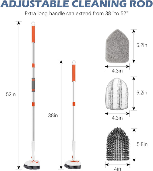 SetSail_Floor_Scrub_Brush,_3-In-1_Tile_Tub_Floor_Scrubber_with_52-inch_Adjustable_Long_Handle_Shower_Cleaner_and_3_Detachable_Replacement_Brush_Heads_for_Cleaning_Bathroom_Kitchen_Walls_Tub_Tile